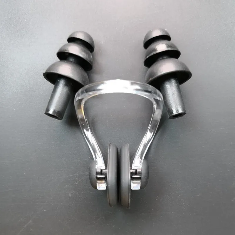 100 Set Silicone Swimming Earplug Nose Clip Watertight Water sports Fitness Swimming Accessories Nasal Splint Ear Plug Bagged