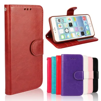 

50pcs/lot Crazy Horse PU Wallet Leather Case for iPhone 5S SE 6 6s 7 7 Plus 8 8 Plus X XR XS Max with Photo Frame Flip Cover