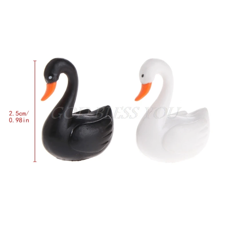 

Simulation Animal Toy Black White Lifelike Swan Ornament Micro Landscape Decor