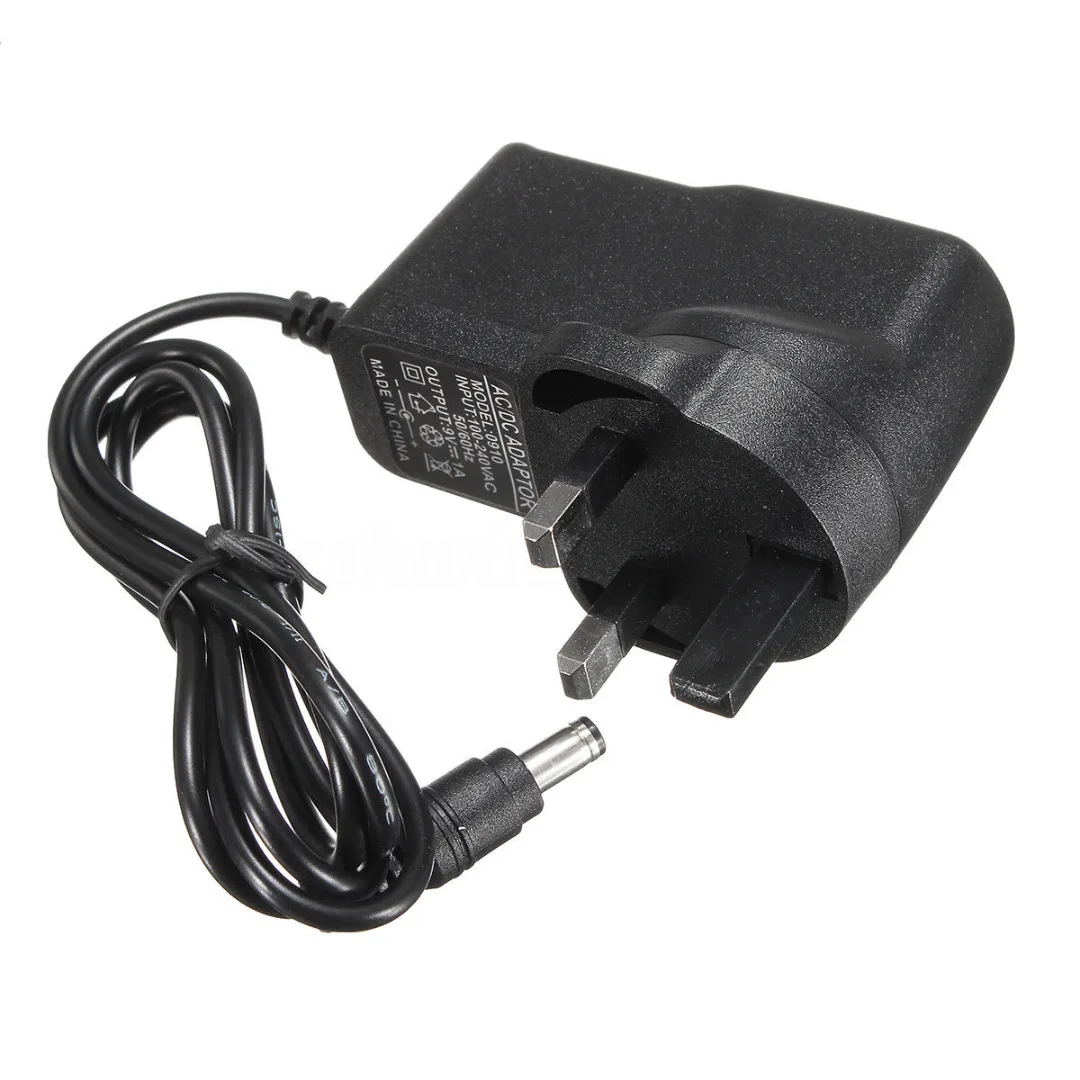 1pc 9v 1a Dc Adaptor Charger 5.5x2.1mm Uk Plug Intelligent Adapter For