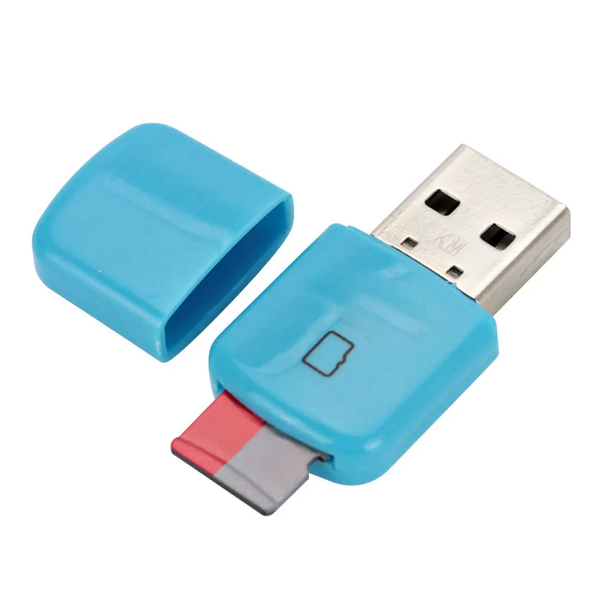 Высокоскоростной портативный мини USB 2,0 Micro SD TF T-Flash адаптер для чтения карт памяти для ПК 100 шт