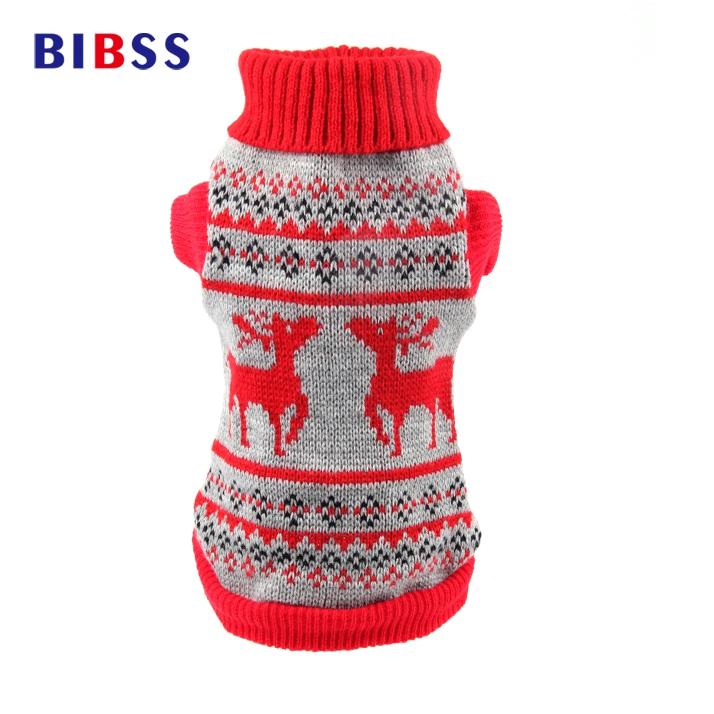 

Cute Elk Dog Clothing Knitted Dog Christmas Deer Sweaters Warm Breathable Dog Clothes Thicker Winter Sweater for Dogs