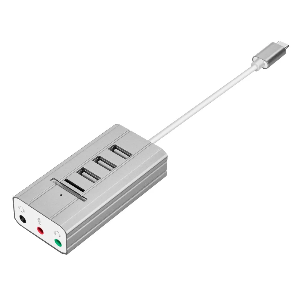CARPRIE TYPE C концентратор звуковая карта аудио выход адаптер 5 1 USB сплиттер + внешняя