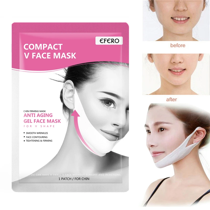 

EFERO Lift Firming Hydrating Masks Slimming Cheek Smooth Wrinkles Cream V Face Chin Masks with Hanging Ear Type Peel-off Masks