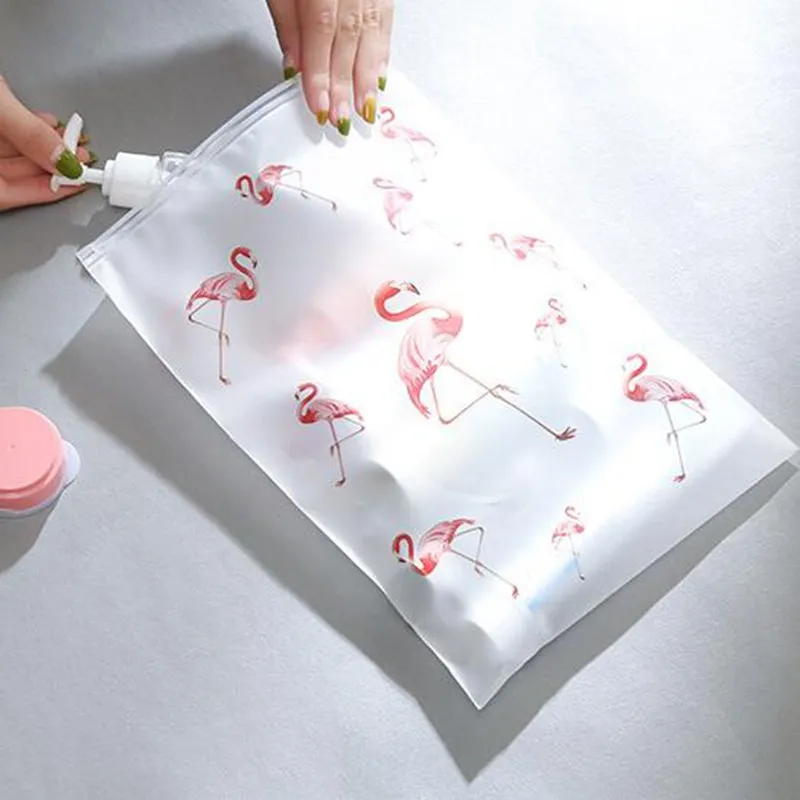 

Creative Flamingo Pattern Cosmetic Bag EVA Sealed Transparent Make Up Beauty Bag Storage Toiletry Multifunction Wash Kit