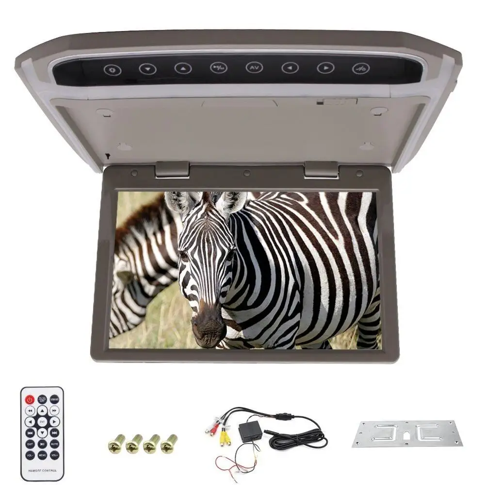 

New HD digital car Monitor FM Transmitter Flip Down Car auto Monitor car celling monitor video display with remote controller