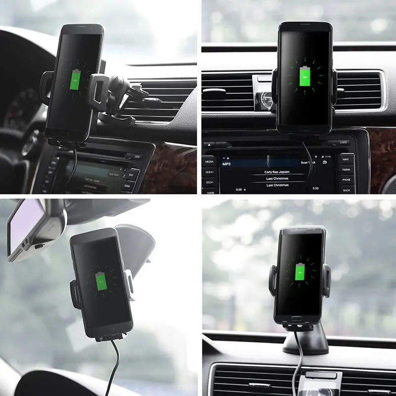 Fast Wireless Car Charger with 1.5m Charging Cable and wireless receiver for Samsung htc xiaomi