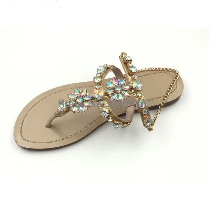 Summer Hot Selling Women Luxury Bling Bling Rhinestone Flat Sandals ...