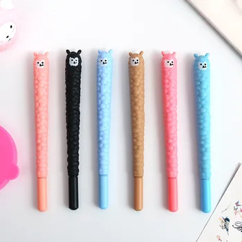 

48pcs/pack black ink cute cartoon alpaca gel pen Korean creative stationery office school stationery signing pen promotion gift