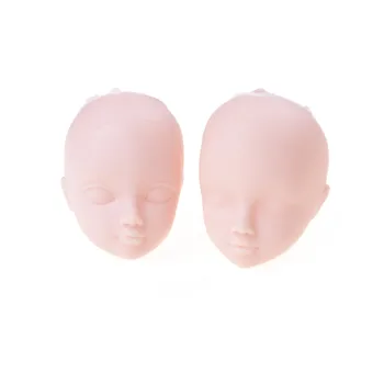 

2pcs/lot Soft Plastic Practice Makeup Doll Heads For Doll For 1/6 Kurhn BJD Doll's Practicing Makeup Head Without Hair