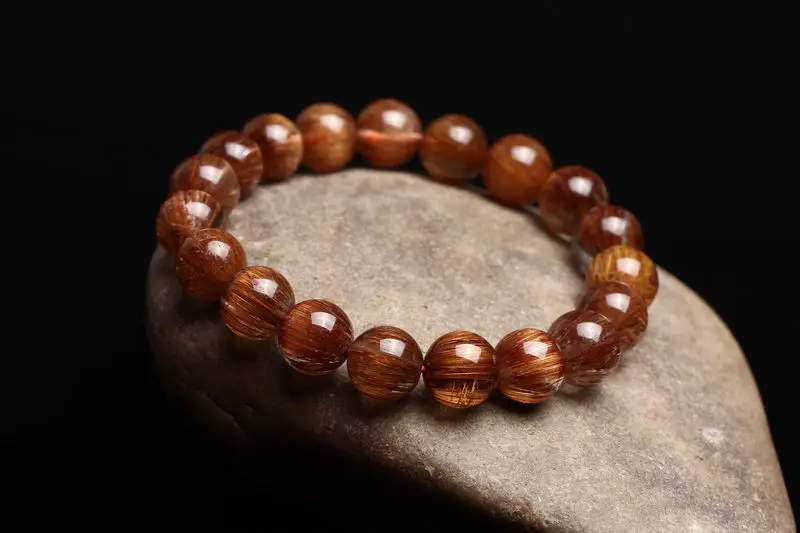 

huij 001671 SUPER TOP!!! AAA+++ RARE NATURAL black hair CRYSTAL QUARTZ BRACELET HEALING