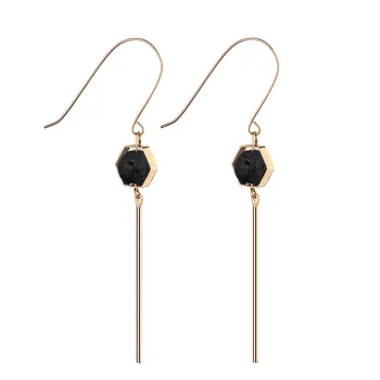 

5pairs) Hexagon Lava Stone Essential Oil Diffuser Earrings Aromatherapy Jewelry Lava Stone Tassel Diffuser Earrings New