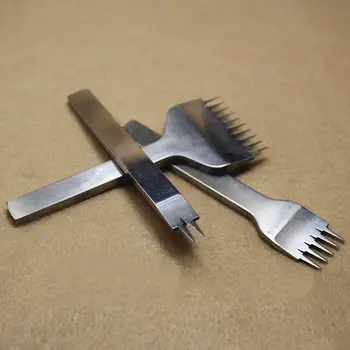 

Newly 3pcs Tip Spacing 3.38 Europe Oblique Flat Hand Cut French Cow Leather Hand-Stitched Leather Carving Art Tool Set VA88