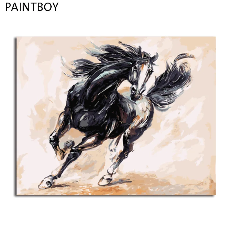 

PAINTBOY Picture Modern Framed Pictures DIY Painting By Numbers DIY Oil Painting On Canvas Home Decor Of Horse