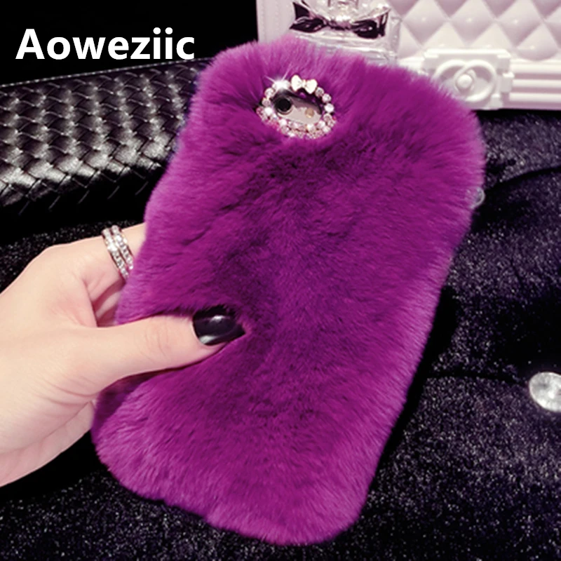 

Rabbit plush for Huawei P9 P10PLUS phone shell rhinestones for iPhone 6s 7plus soft shell jacket female models influx