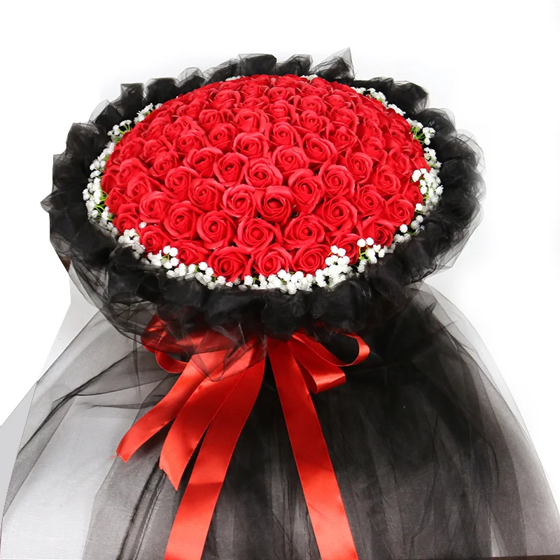 Букет роз предложение на день рождения 99 поддельные цветы для подруги друга жены ручной мыло Flowe украшения сада розы