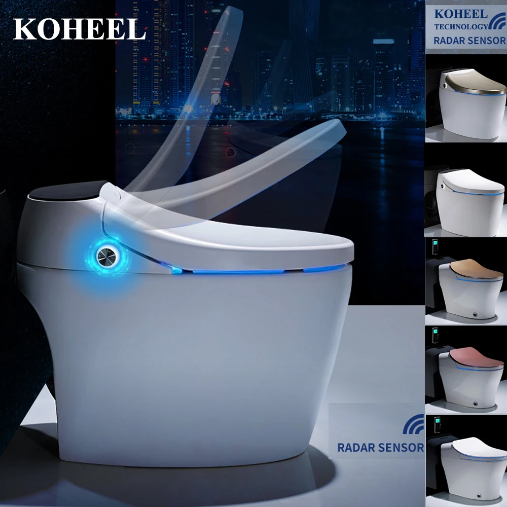 Luxury Smart One Piece Toilet S trap Intelligent WC Elongated Remote