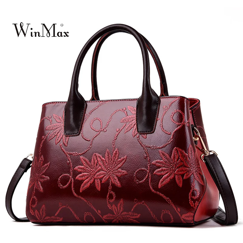 

Luxury Brand Women Bag Leather Handbag Female Shoulder Bag Embroidery Tote Bag Ladies Messenger Hand Bags For Women 2019 Bolsas