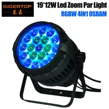 Gigertop TP-P83 19x12 Вт RGBW 4в1 светодиодный водонепроницаемый зум Par свет DMX/Авто/мастер-раб/звук красочное кольцо OS-ram светодиодный повышенной яркости