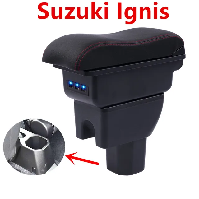 For Suzuki Ignis armrest box USB Charging heighten Double layer central