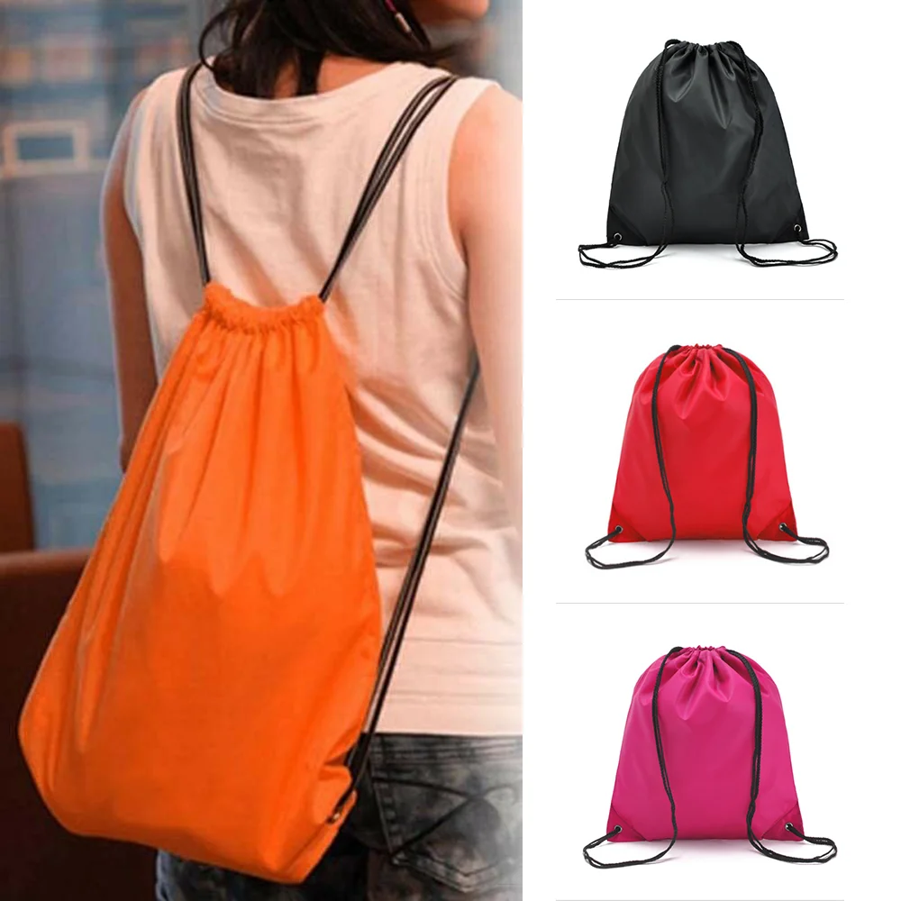 Водонепроницаемый шнурок сумка-мешок Сумка Одежда заплыва Путешествия Дети спортивный рюкзак Цвет: черный, синий красный фиолетовый оранжевый