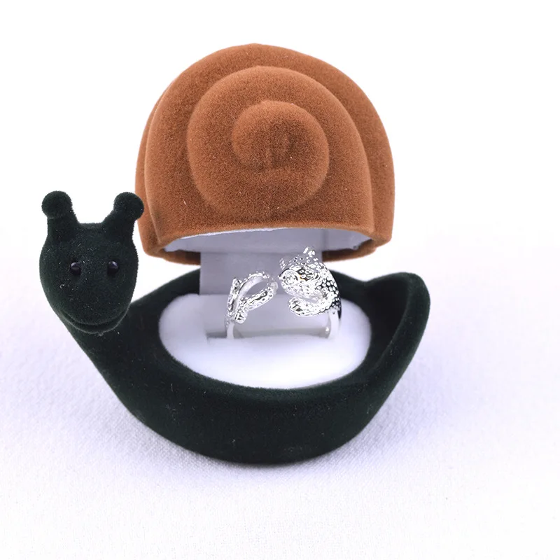 

Fasion Velvet Flocking Jewelry Box Container Snail Organizer Case Wedding Ring Earring Pendant Gift Storage Box Organizador