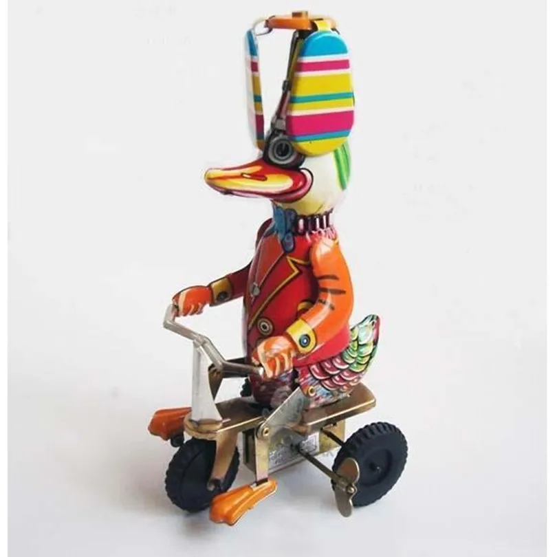 Funny Duck Riding Bicycle Model Vintage Clockwork Toys,Wind Up Toy