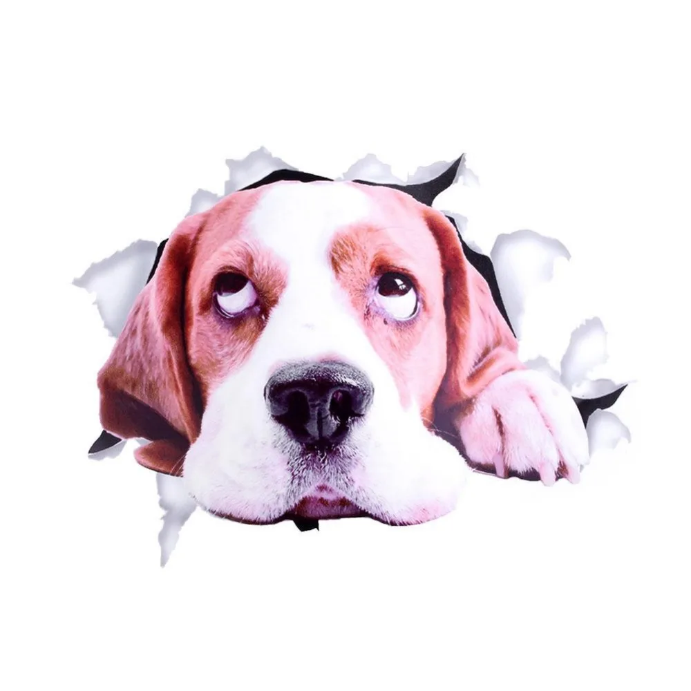 Забавная 3D наклейка на унитаз в виде кота собаки постер с отверстиями животных