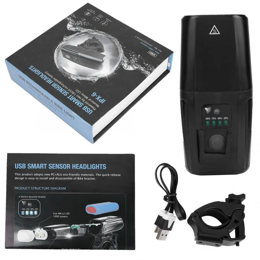 Flash Deal 1000LM bulb Bicycle Headlight New USB Charging Bike Flashing Warn Front Light Waterproof 4 modes Flashlight 5 Flash Deal 1000LM bulb Bicycle Headlight New USB Charging Bike Flashing Warn Front Light Waterproof 4 modes Flashlight 5