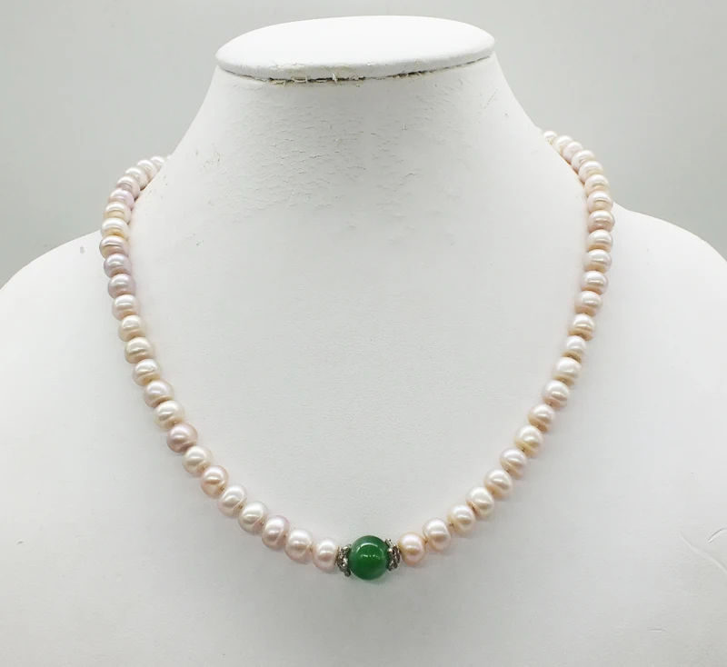 

2018-12-28-1211# 5A 7-8MM Pearl Necklace Pendant 18"