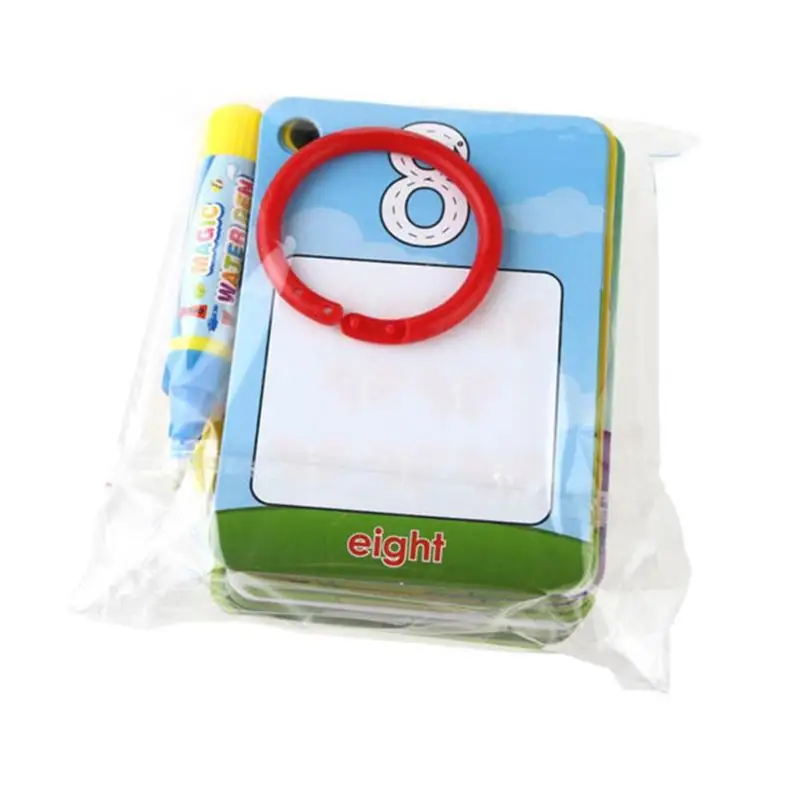 Kids Magic Water Drawing Toy Cardboard Cognitive Digital Card Magic Pen Set Painting Education Toy Gift for Girls Boys Baby  