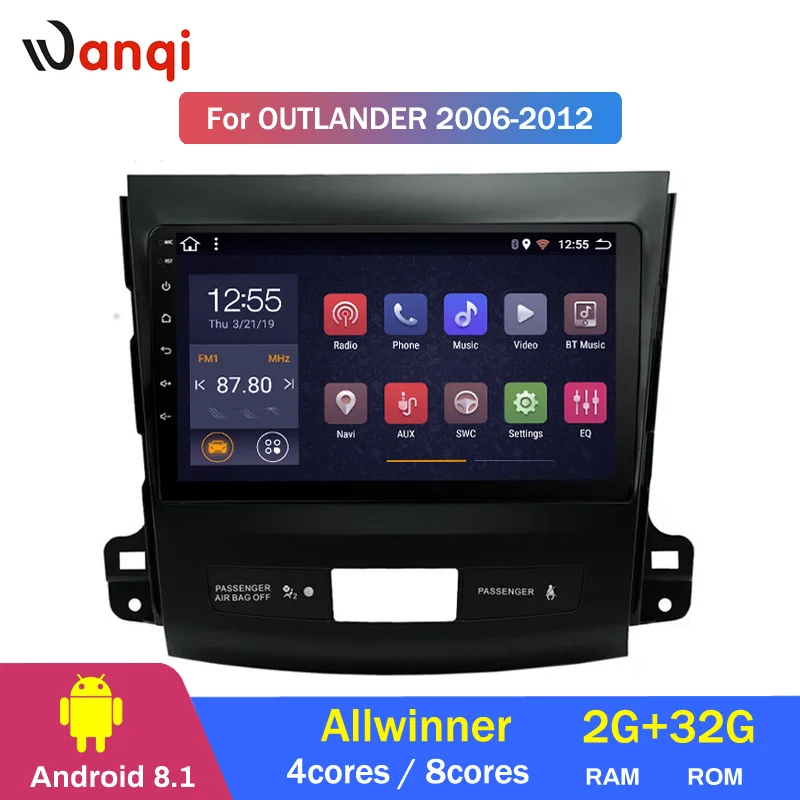 Cheap 2G RAM 32G ROM 9 inch Android 8.1 car multimedia system For Mitsubishi Outlander 2006-2012 gps navigation 2
