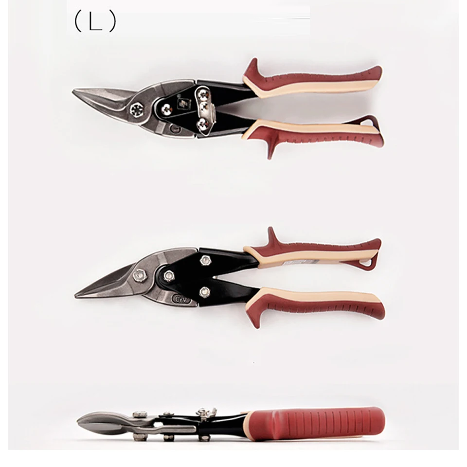 LIJIAN 1" 12" режущие ножницы с резиновой ручкой, левые, прямые, правые ножницы для металла, оловянные ножницы, ножницы, плоскогубцы для ручных инструментов