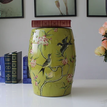 

China painting bird ceramic painting drum porcelain garden stool Glazed ceramic antique chinese porcelain garden stool