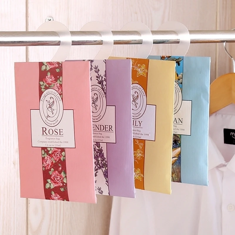 

1Pcs Natural Flower Sachet with Hang Hook Dehumidified Home Car Wardrobe Drawer Freshener Fragrance Sachet Bag 6 Flavors F3031