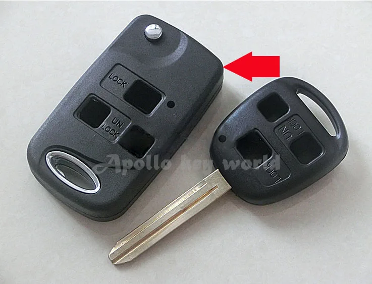 

Keyless Entry 3 Buttons Blank Modified Flip Folding Remote Key Shell Case For Toyota Camry 2.4 Lexus Fob Key Cover 2PCS/lot