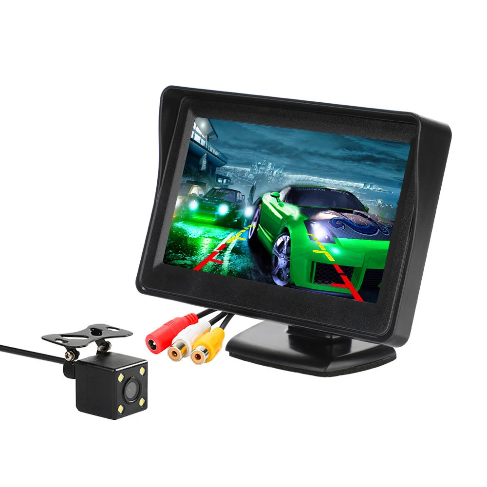Автомобильный монитор HD 4 3 &quotTFT LCD дисплей для парковки заднего вида с камерой