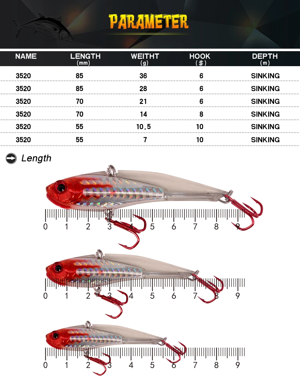 Kingdom fishing lure VIB Hook Fishing Sinking 1Pcs 7g 10.5g 14g 21g 28g 36g Wobbler Lures Pencil Baits model 3520 (1)