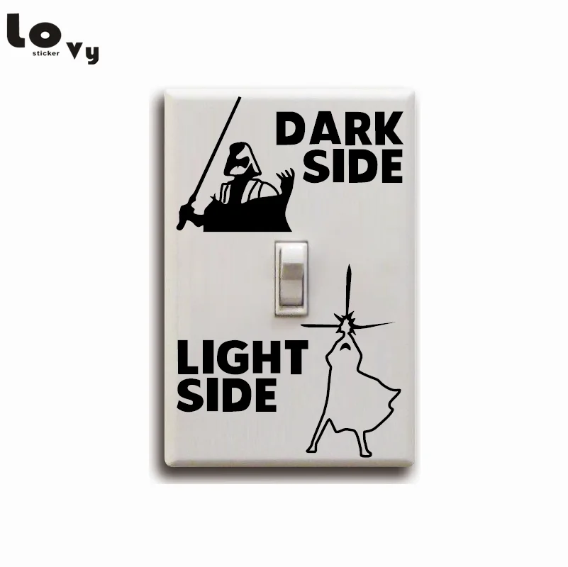 

Classic Movie Star Wars Dark Side Light Side Switch Sticker Cartoon Vinyl Wall Decal Home Decor 005