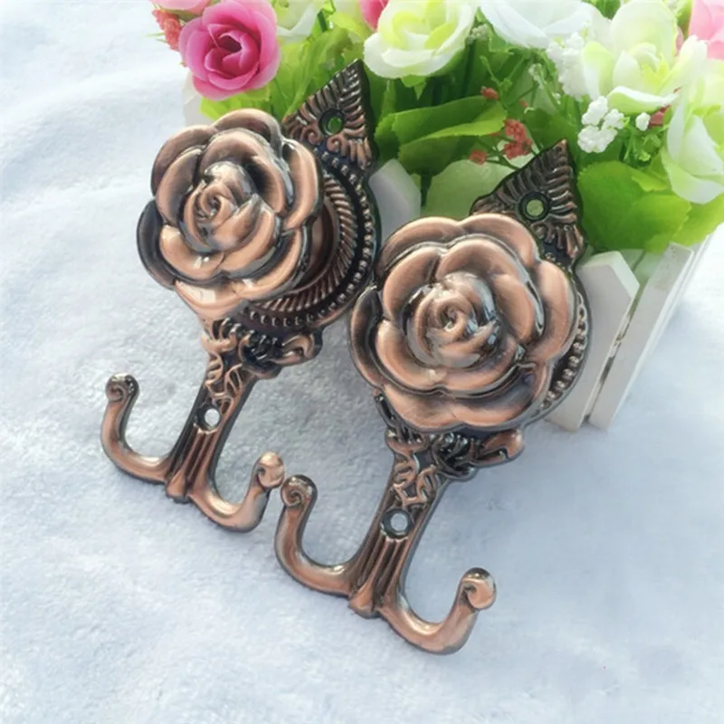 Металлическая роза штора с цветами с завязкой сзади Tieback держатели Настенные Крючки вешалка, Декор для дома