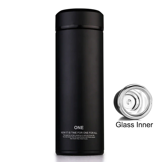 ONEISALL Glass Inside Vacuum Flasks Mini 320ml Thermoses Offce Cup