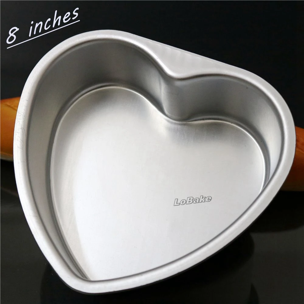 New arrivals 8 inches fixed bottom heart shape aluminium alloy pan