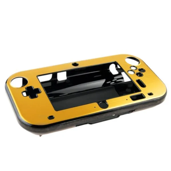 Золото анти-шок жесткий Алюминий крышка металлическая коробка случае В виде ракушки для Nintendo Wii U Gamepad