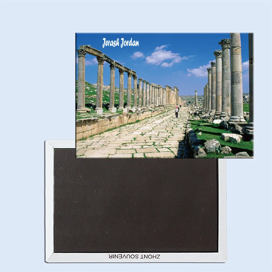 

Greco-Roman City, Jerash, Jordan, Magnetic refrigerator stickers, tourist souvenirs, small gifts 24789