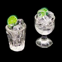 Горячая 1:12 полимерный кукольный домик мини лед лимон вода напиток чашки аксессуары для миниатюрного кукольного домика чашки игрушки мини украшения подарки
