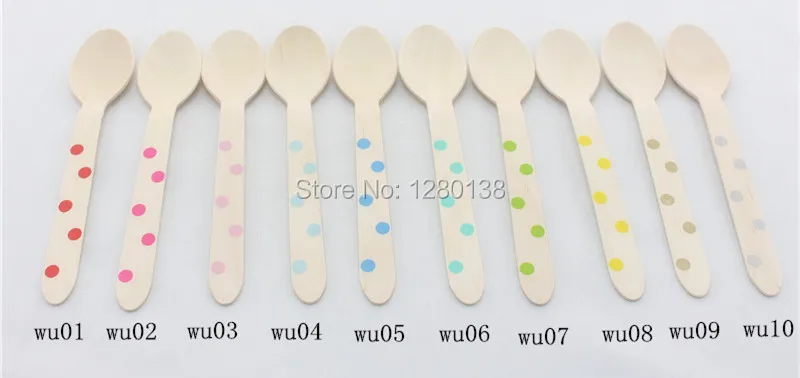 polka dot wooden spoons
