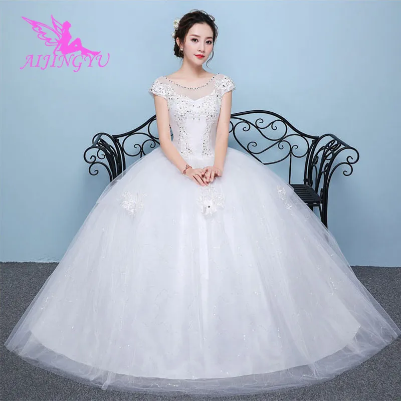 

AIJINGYU 2018 plus size free shipping new hot selling cheap ball gown lace up back formal bride dresses wedding dress WK543