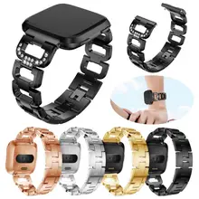 Модный D слово кристалл металлический ремешок для часов Ремешок Для Fitbit Versa SmartWatch Watachband Спортивные товары аксессуары