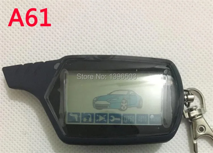 

Wholesale 2-way A61 LCD Remote Control Keychain for StarLine A61 two way car alarm system Russian Key Chain Fob Auto-start