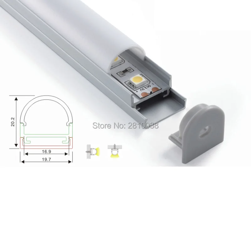 

20 X 1M Sets/Lot Round shape led aluminum profile and AL6063 Arc profile Channel for hanging or pendant lamps
